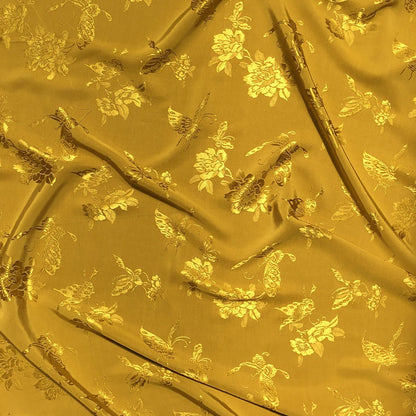 Butterfly Jacquard Satin Damask Fabric - 59" Wide Rayon Sewing Fabric