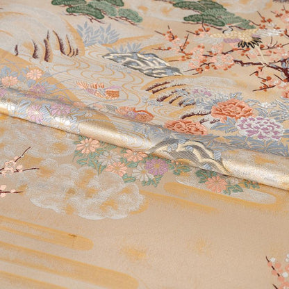 Nishijin Weaving Fabric: Pine, Cypress & Plum Blossom - 59"W Silk Rayon Blend