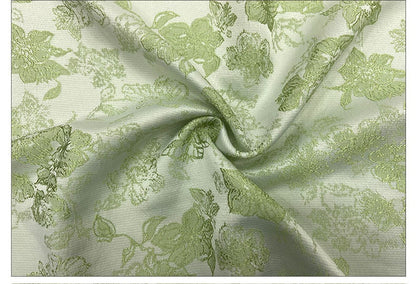 Elegant Satin Jacquard Fabric: 3D Flower Design, 59" Wide