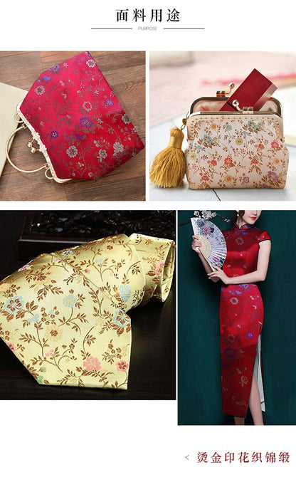 Tissu brocart chinois à motifs floraux : Qipao Cheongsam en nylon de 150 cm de large