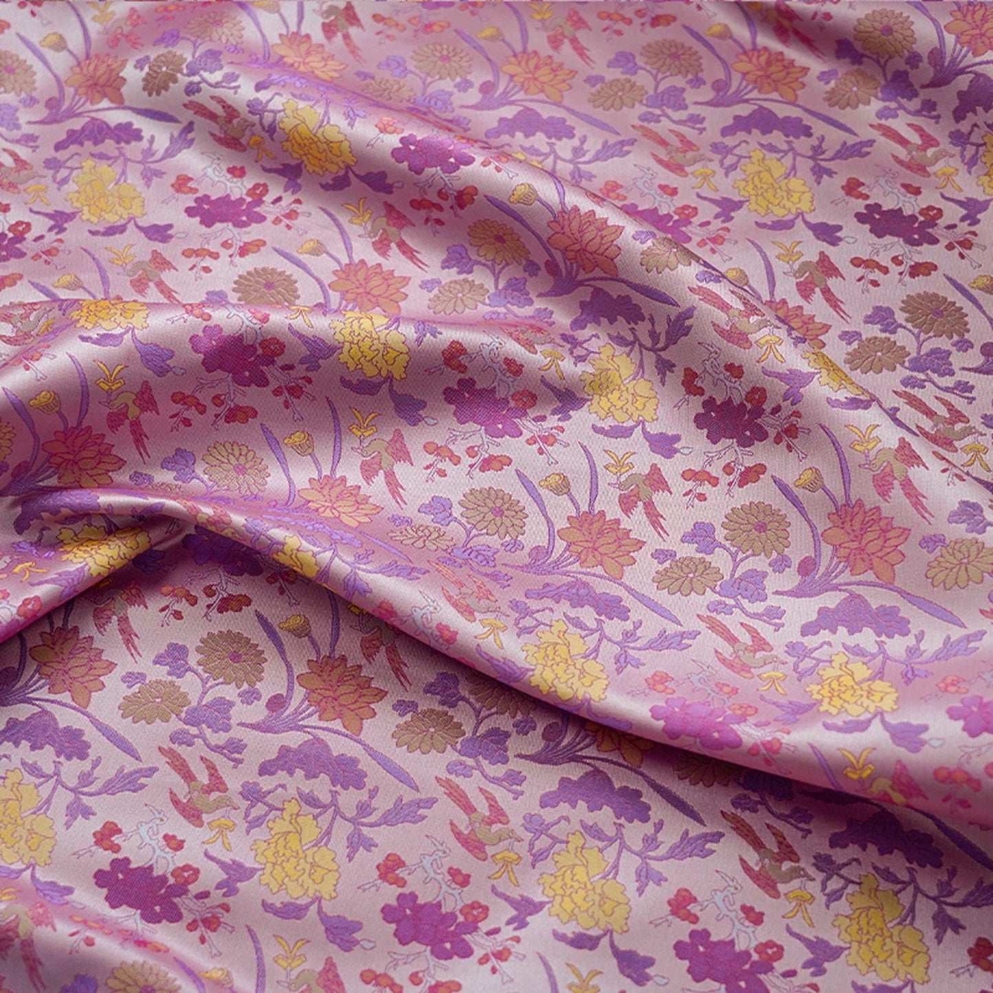 Vintage Jacquard Fabric: 3D Vivid Purple Floral, 55" Wide By The Meter