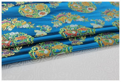 Floral Brocade Chinese Satin Fabric: 29" Wide (By The Meter)
