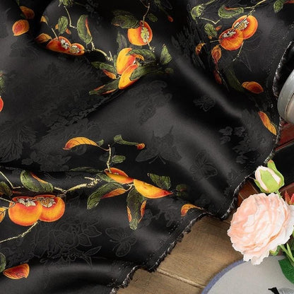 Black Rayon Shantung Fabric: Upholstery, Costume, Decor - 55"W
