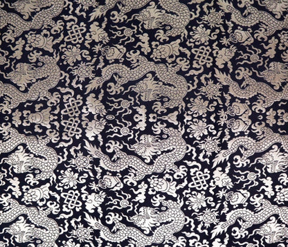 Tissu brocart de soie à motif de dragon chinois : pour costumes et ameublement, 74 cm de large