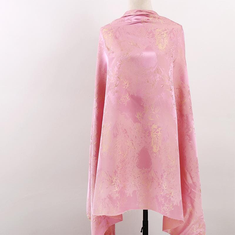 Two-Tone Jacquard Satin Fabric: 59"W Digital Print Gambiered Canton Gauze