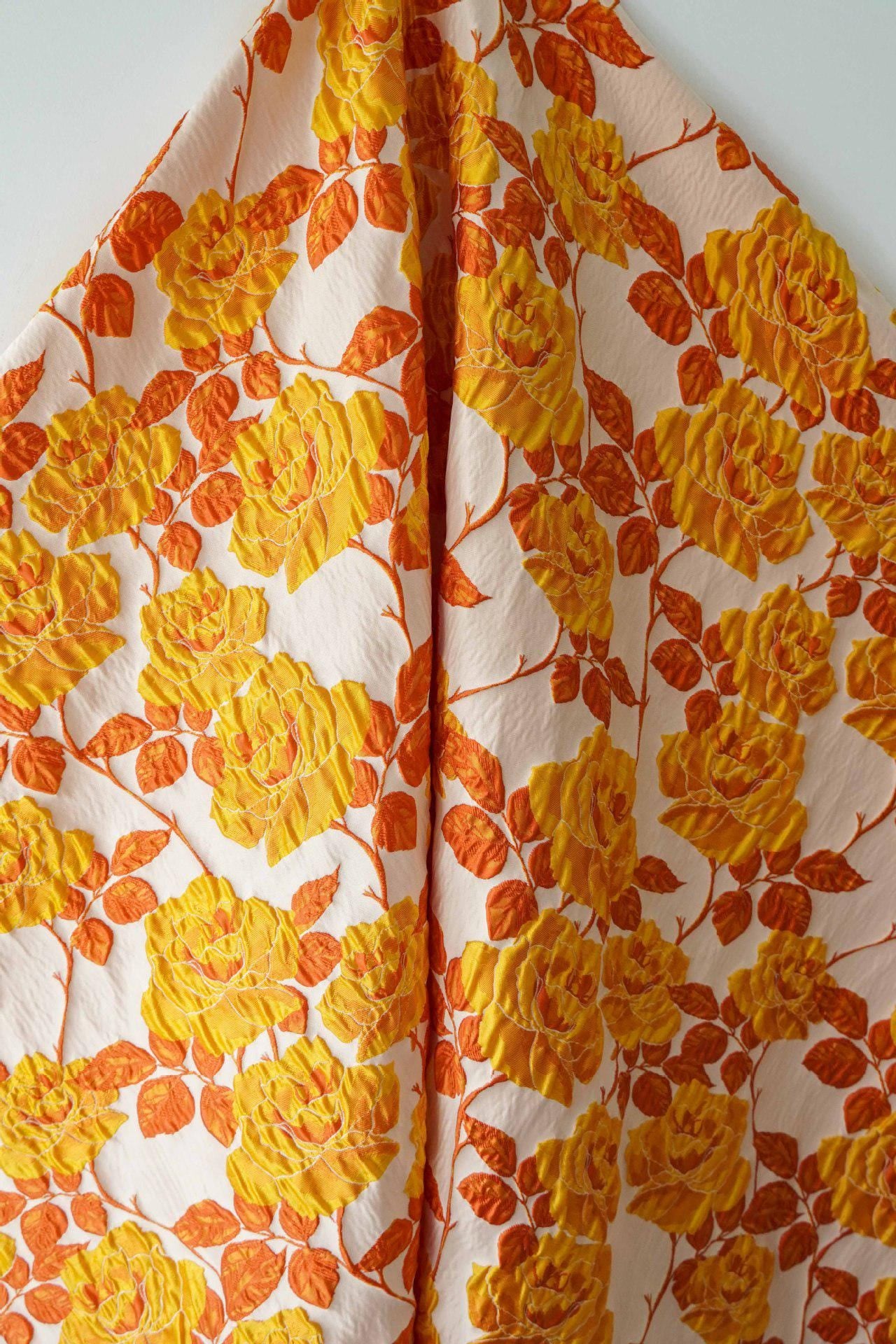 Embossed Rose Jacquard Fabric ��" Fashion Gown & Coat Material