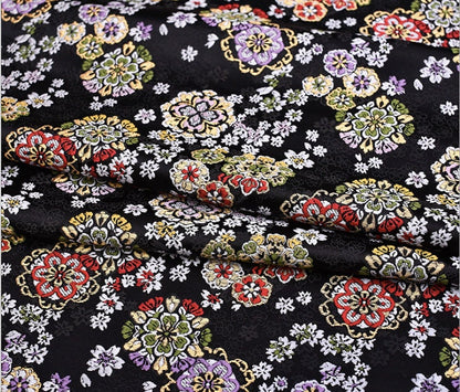 Cherry Blossom Silk Brocade Fabric: Japanese Kimono Sewing Material