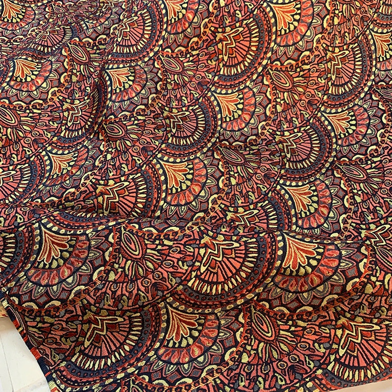Paisley Jacquard Fabric: Ethnic Style Woven Upholstery, 57" Wide