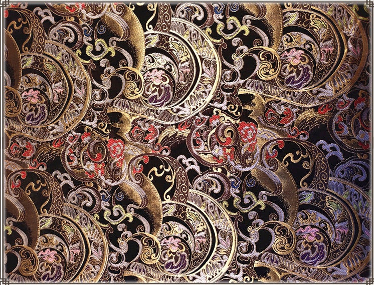 Nishijin Jacquard Brocade Fabric: Japanese Silk Blend, 29.5" Wide