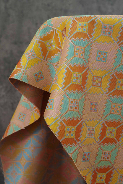 Tissu tissé à carreaux losanges bohèmes : mélange de rayonne, 150 cm de large