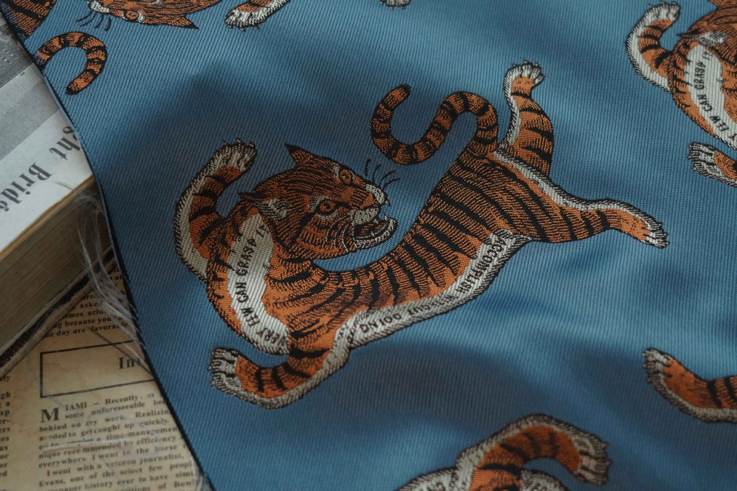 Tiger Jacquard Fabric: Cartoon Style Polyester Drapery, Upholstery - 59"W