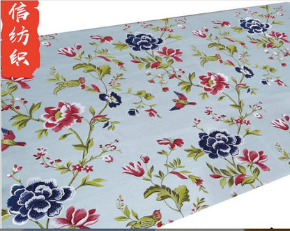 Birds and Flowers Jacquard Fabric: Silk Rayon Blend, 118" Wide