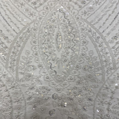 Beaded Sequin Lace Fabric: Floral Appliqu�� Bridal Wedding Dress