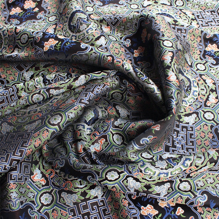 Embroidered Thangka Fabric: Red Tibetan Robe Mount, Upholstery & Costume Fabric