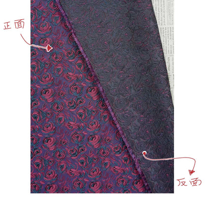 Tissu jacquard à motif de roses en relief : tissu d’ameublement vintage, 160 cm de large