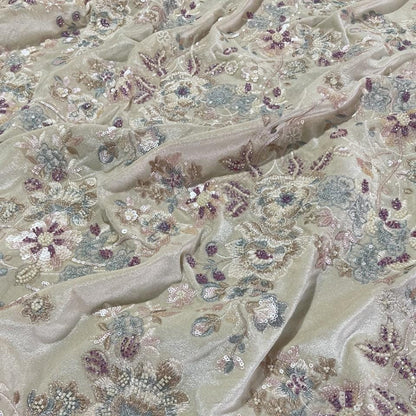 Sequin Embroidery Velvet Fabric: 49" Wide Chinese Style