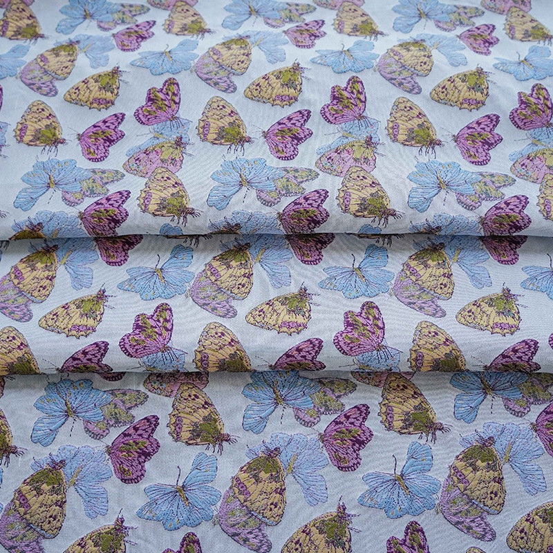 Butterfly Jacquard Woven Fabric: Embossed Upholstery, Costume, Quilting (65"W)