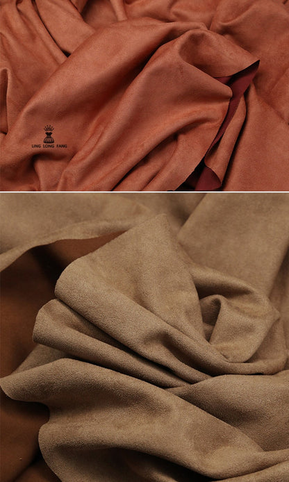 Stretch Faux Suede Fabric: Polyester Spandex Blend, 58" Wide