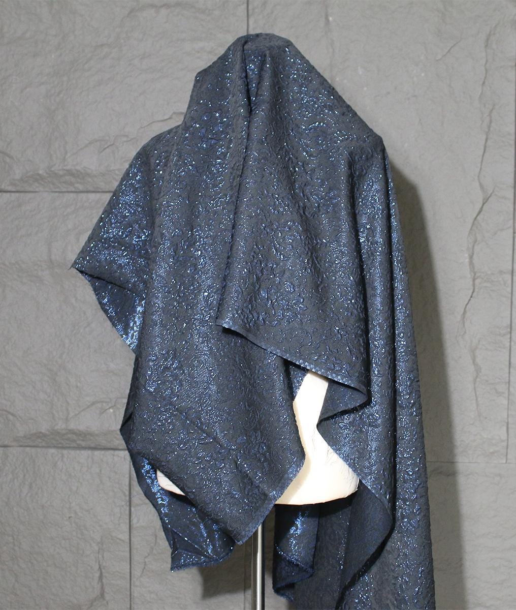 Metallic Gold Thread Jacquard Fabric: 3D Embossed Woven Material (55"W)