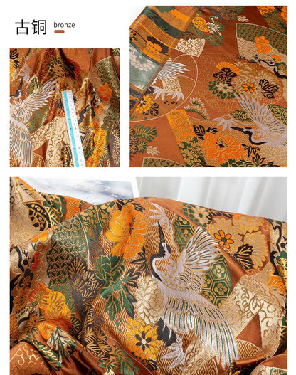 Tissu brocart de soie Kirin japonais : tissu d’ameublement tissé Nishijin coloré (largeur : 150 cm)