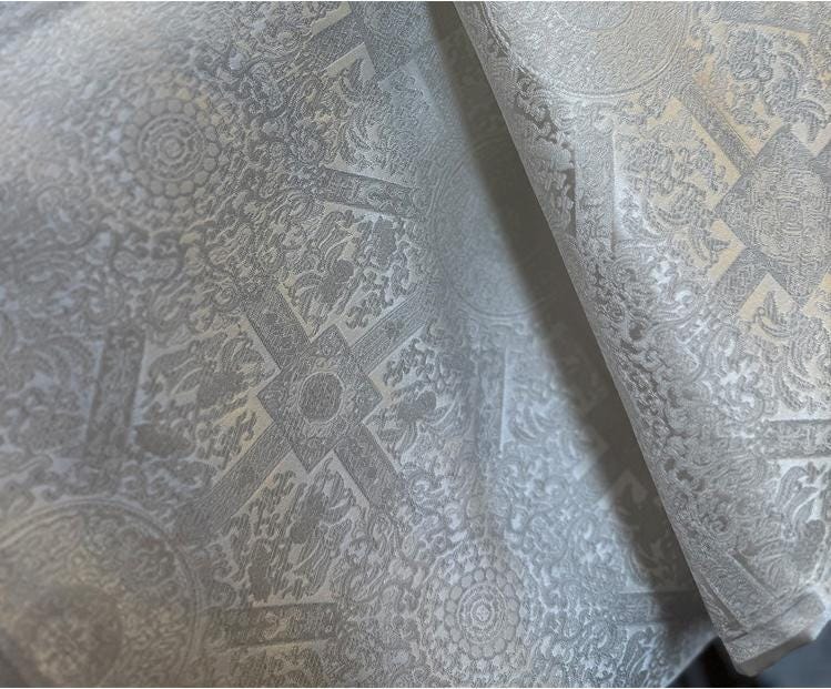 Pure white baoxiang jacquard with subtle embossed patterns, Sewing, Upholstery, 57"Wide