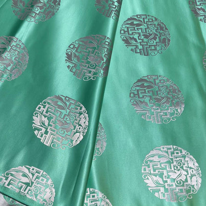 Silk Brocade Fabric: Mongolian Tibetan Style, 58" Wide - Costume, Decor