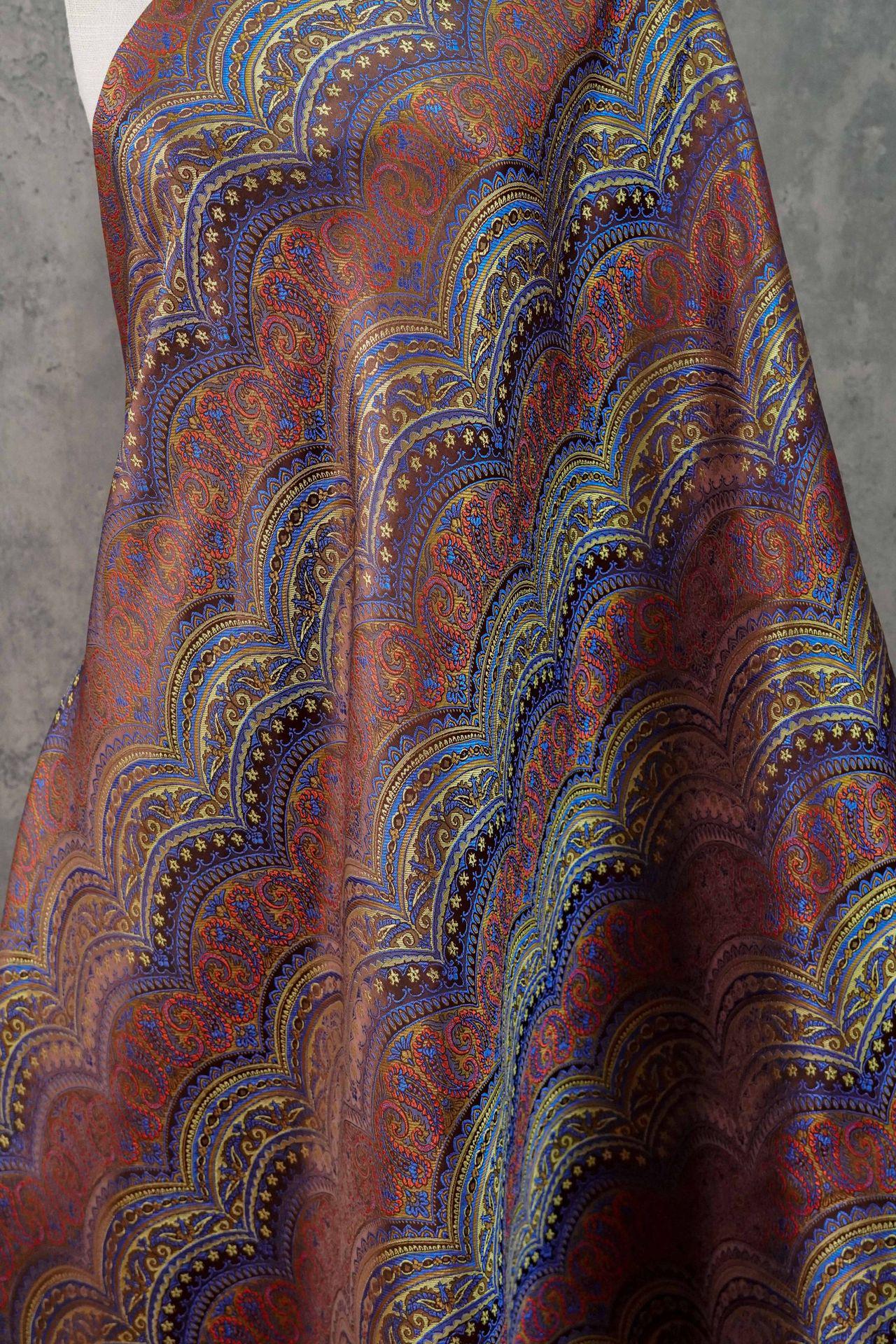 European Artistic Paisley Jacquard Fabric ��� Luxury Upholstery & Fashion Texti"Wide