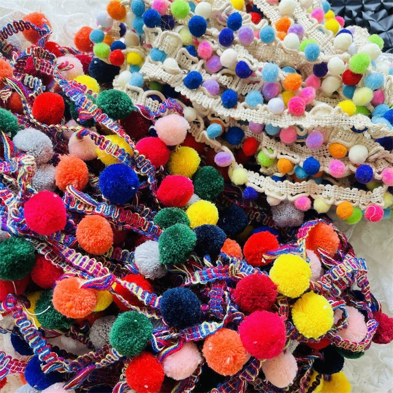 Colorful Pom Pom Trim: Shabby Chic Tassel Lace, DIY Decor - Poppylollipop