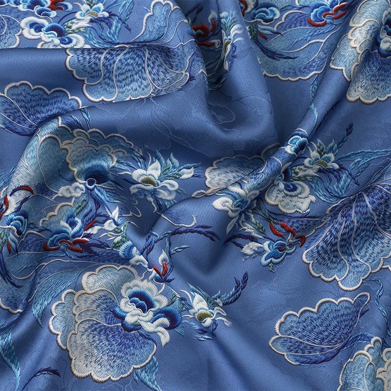 Tissu satin de soie pour thé : ameublement, costumes, rideaux de style chinois (150 cm de large)