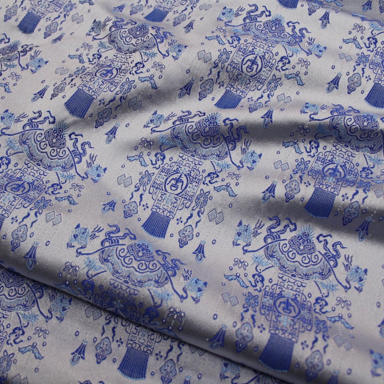 Floral Jacquard Brocade Fabric: Chinese Lantern Dressmaking Material