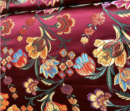 Floral Brocade Fabric: 29.5" Wide Cheongsam Qipao Sewing Fabric