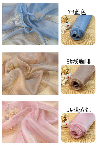 Glitter Organza Fabric: Solid Color Wedding Veil Costume Material