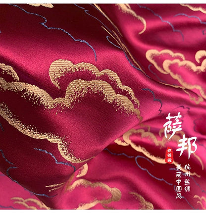 Cloud Brocade Fabric: Silk Rayon Jacquard, Costume Dress Material
