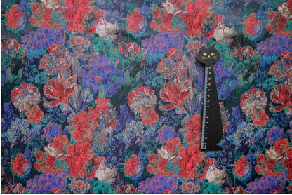 Autumn Floral Jacquard Fabric: Retro Palace Style, 62" Wide
