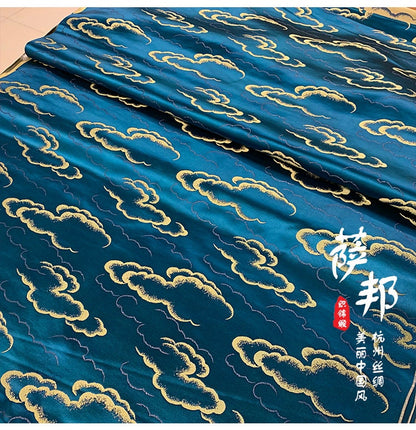 Cloud Brocade Fabric: Silk Rayon Jacquard, Costume Dress Material