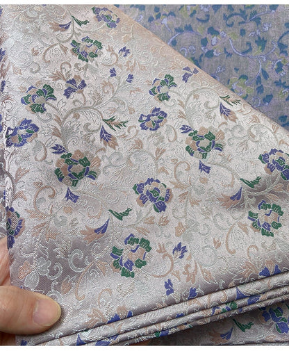 Tissu brocart floral rose et violet : 59 pouces, style zen, pour ameublement