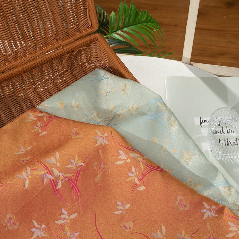 Orchid Rayon Silk Brocade Fabric: 55"W Cheongsam Sewing, Upholstery - By The Meter - Poppylollipop
