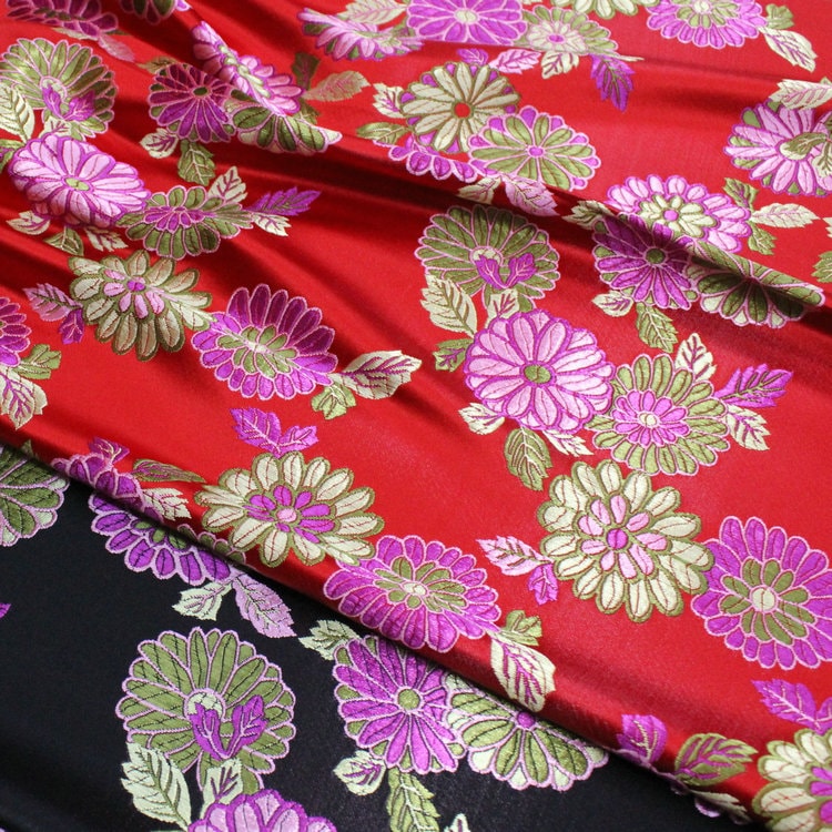 Chrysanthemum Brocade Fabric: 29.5" Wide Satin Silk Cheongsam Upholstery