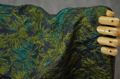 Vintage 3D Embossed Abstract Floral Woven Fabric ��� Quilting Material, Textured Craft Fabr" Wide