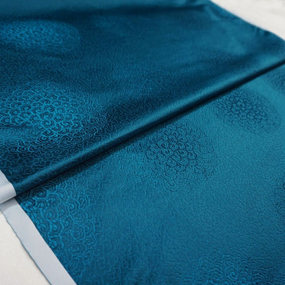 Brocart de rayonne turquoise : Damas chinois, 75 cm de large - Vendu au mètre