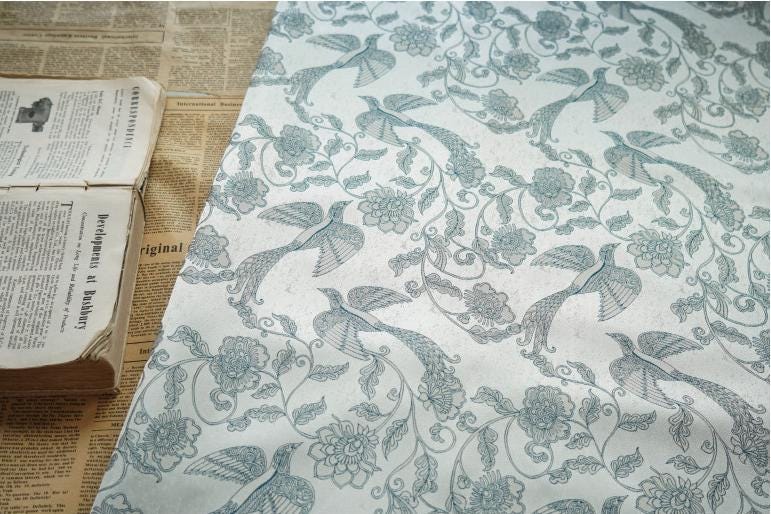 Phoenix Brocade Jacquard Fabric: Retro Palace Style Damask (by the meter)