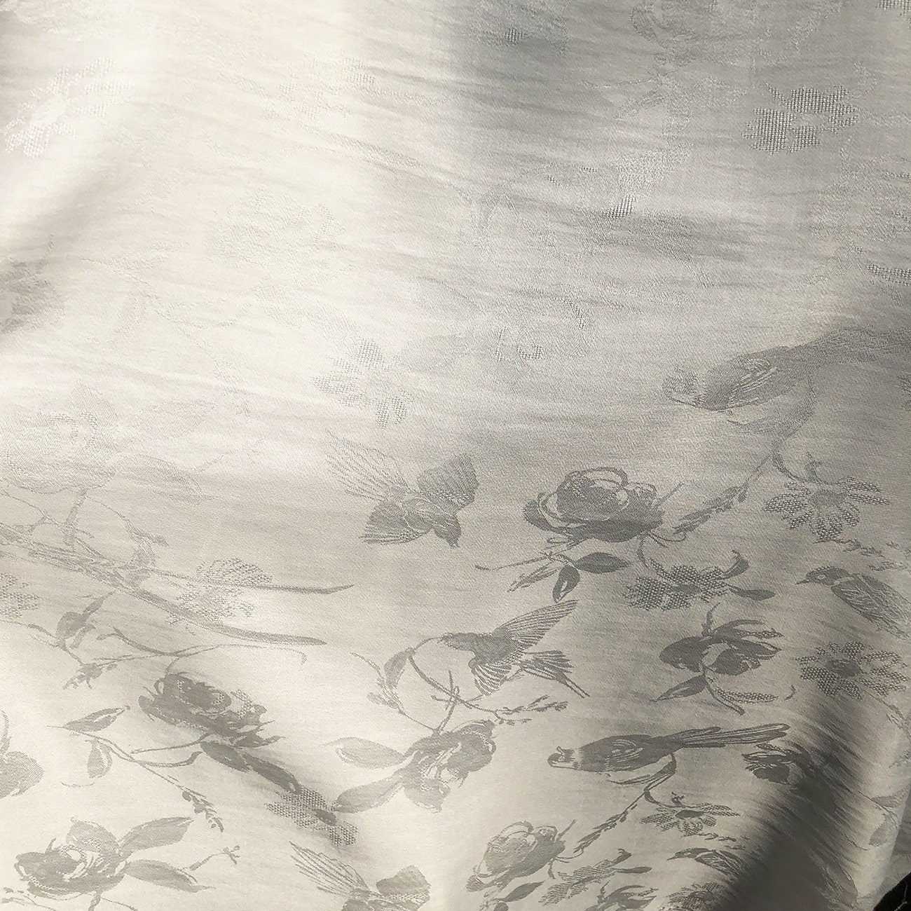 Tissu damassé jacquard à motifs d'oiseaux et de fleurs, double face, pour l'ameublement, les costumes et la couture, largeur 145 cm (vendu au mètre)