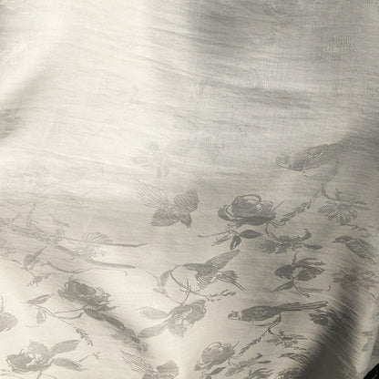 Tissu damassé jacquard à motifs d'oiseaux et de fleurs, double face, pour l'ameublement, les costumes et la couture, largeur 145 cm (vendu au mètre)