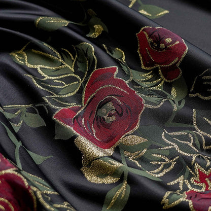 Gold Thread Rose Jacquard Fabric: 3D Texture Upholstery, Costume, Decor - 63" Wide
