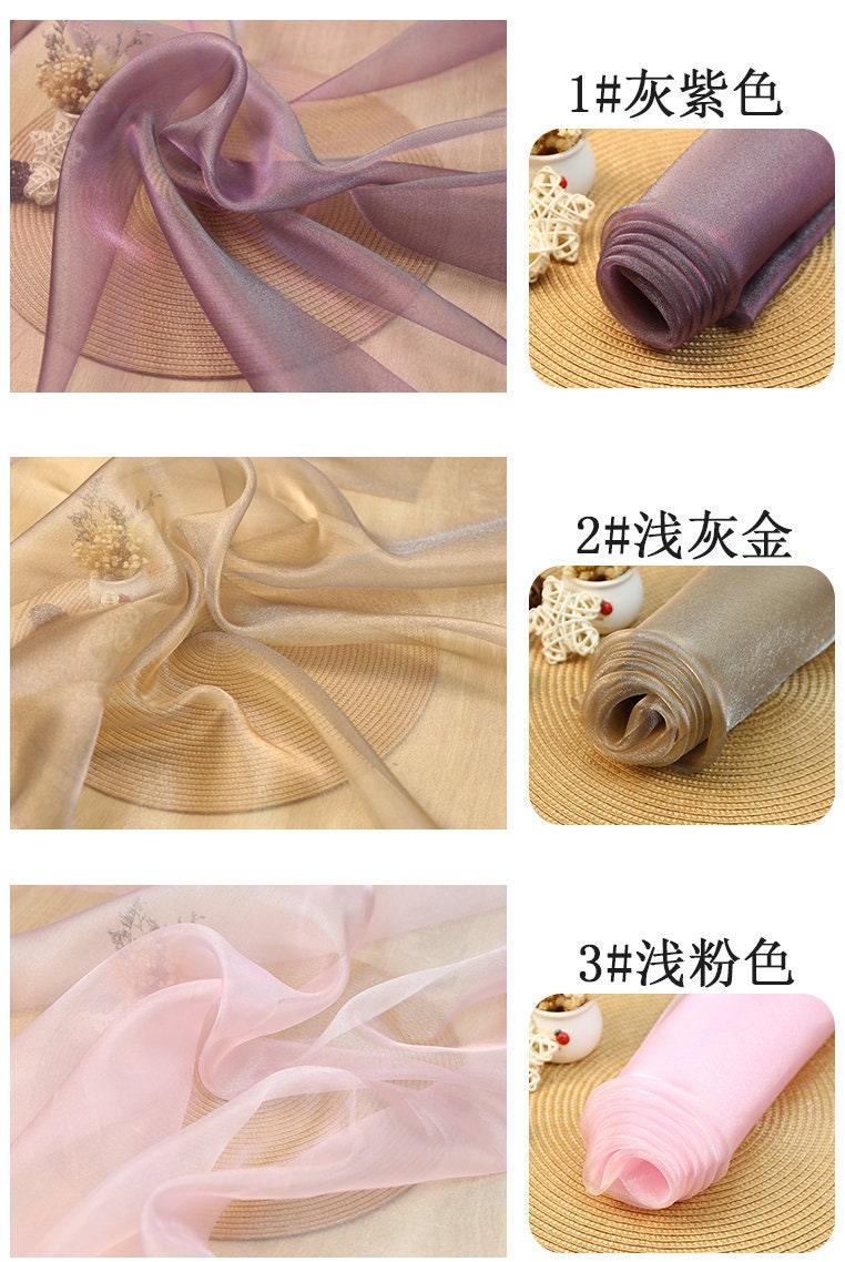 Glitter Organza Fabric: Solid Color Wedding Veil Costume Material