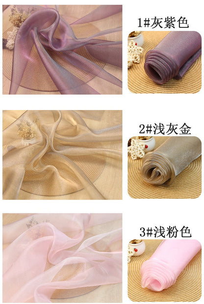 Glitter Organza Fabric: Solid Color Wedding Veil Costume Material