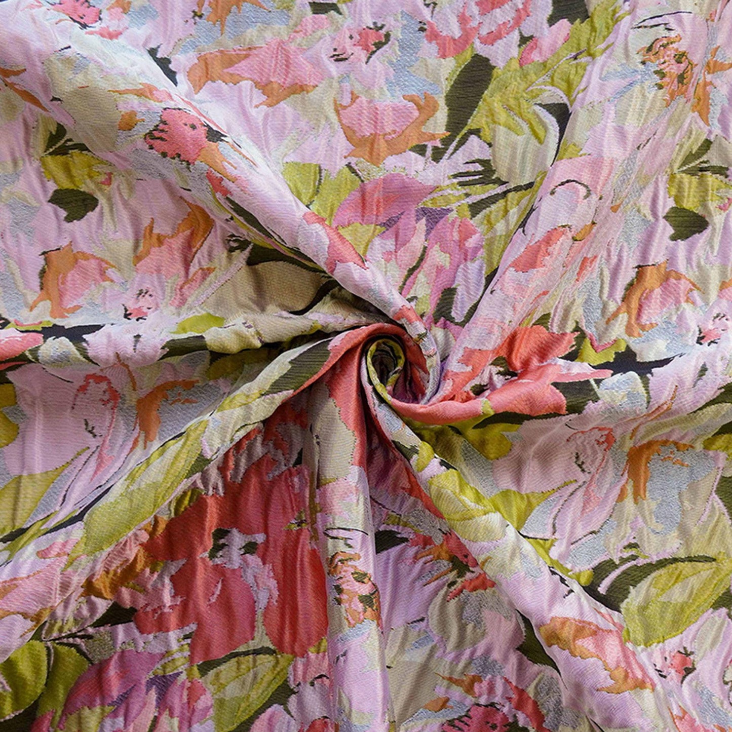 Tissu jacquard à motifs floraux en relief : Matière pour robe champêtre romantique