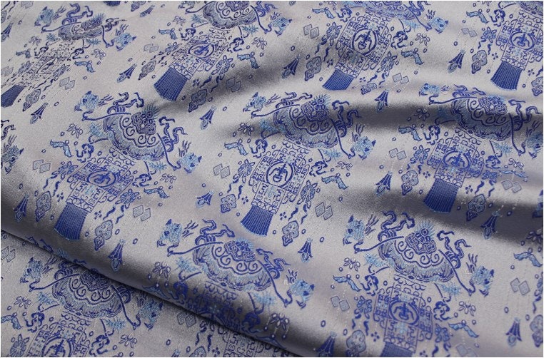 Floral Jacquard Brocade Fabric: Chinese Lantern Dressmaking Material