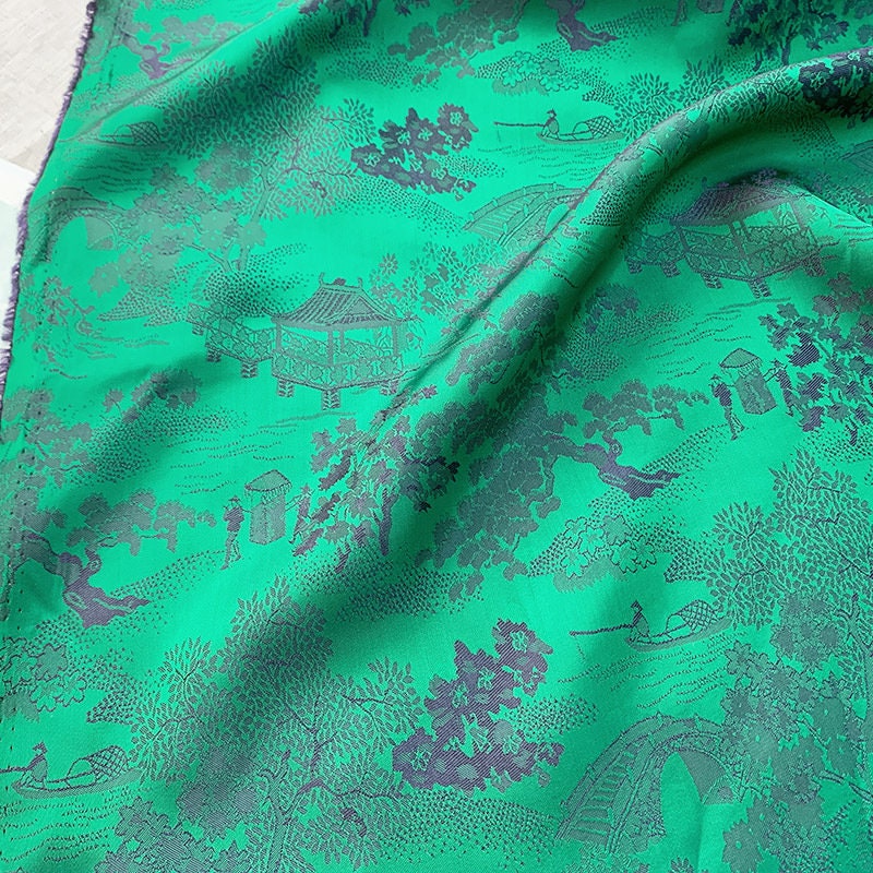 Grand View Garden Jacquard Fabric: 59"W Acetate Upholstery & Sewing