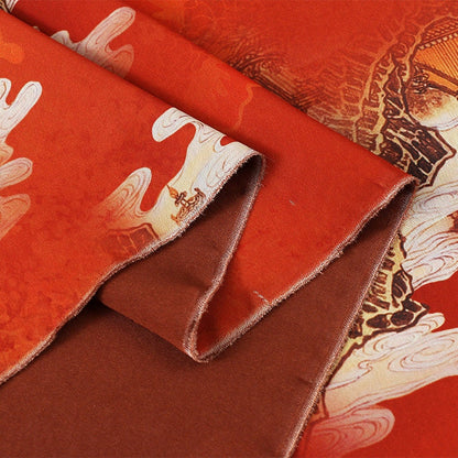 Ancient Buildings Print Fabric: Polyester Spandex Blend, 59" Wide